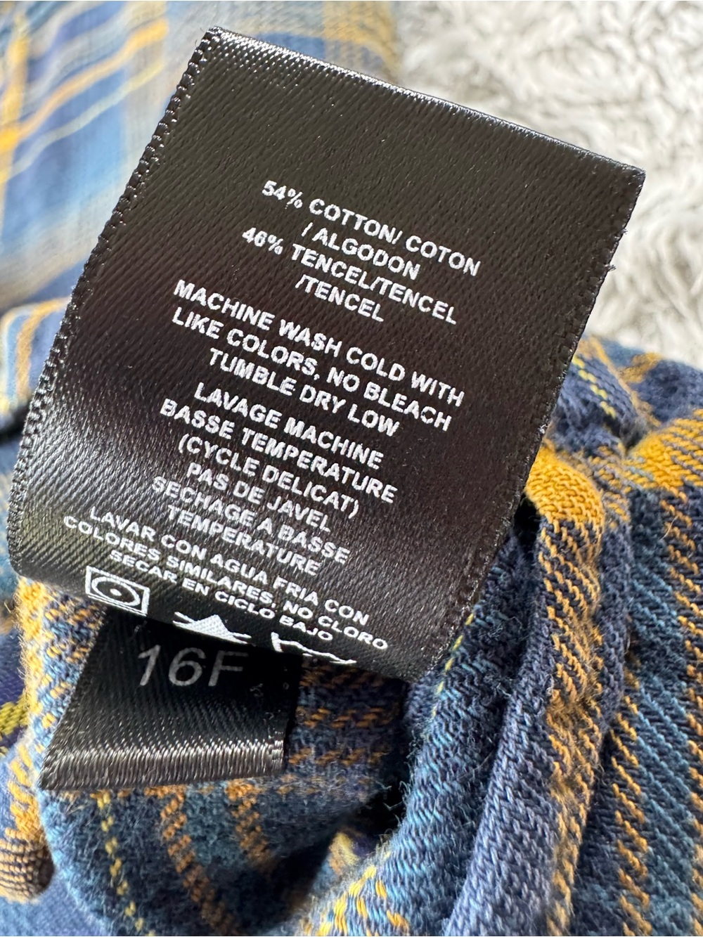 Kuhl Flannel Shirt‎ Medium Blue Yellow Plaid Button Up Outdoor Hiking - Picture 7 of 11